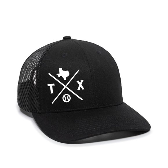 Texas TX Baseball Squared (Texas Rangers Colors) Premium Unisex Snapback Hat - Picture 1 of 6